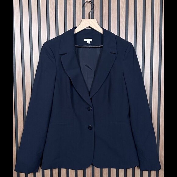 Semantiks Blazer Jacket 12 / Large Womens Blue Navy Sport 2 Button Stretch Coat - Picture 1 of 9